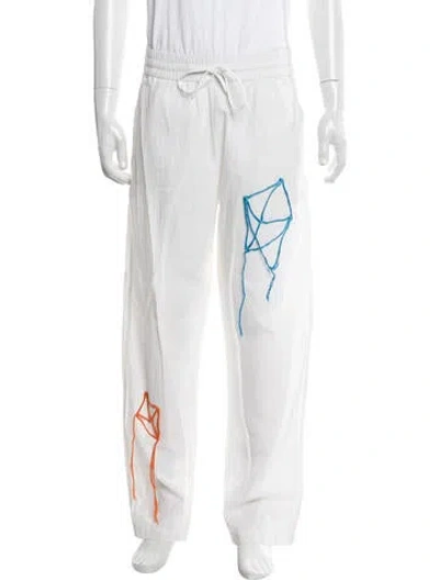 Pre-owned Perte D'ego Graphic Print Sweatpants In White