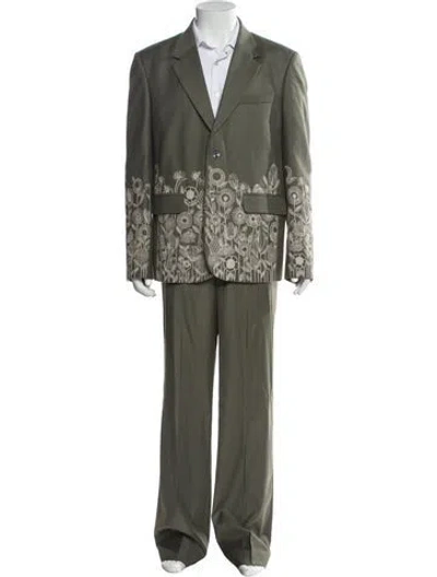 Pre-owned Perte D'ego Graphic Print Two-piece Suit In Green