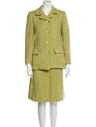 Pre-owned Pertegaz Vintage 1960's Skirt Suit In Green