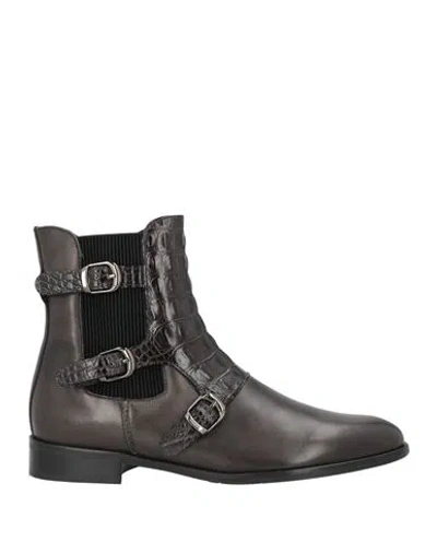 Pertini Woman Ankle Boots Dark Brown Size 7 Leather