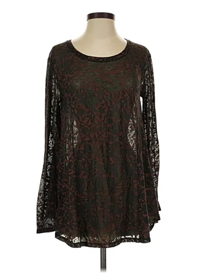 Pre-owned Peruvian Connection 3/4 Sleeve T-shirt In Brown