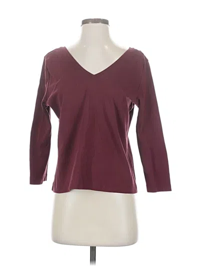 Pre-owned Peruvian Connection 3/4 Sleeve T-shirt In Burgundy