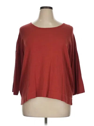 Pre-owned Peruvian Connection 3/4 Sleeve T-shirt In Burgundy