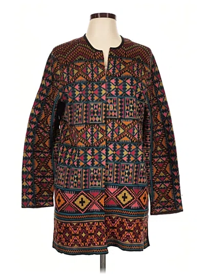 Pre-owned Peruvian Connection Cardigan Sweater In Brown