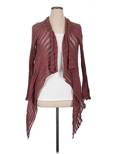 Pre-owned Peruvian Connection Cardigan Sweater In Burgundy