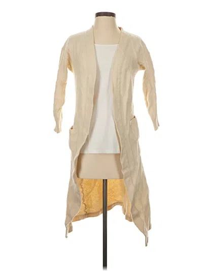Pre-owned Peruvian Connection Cardigan Sweater In Tan