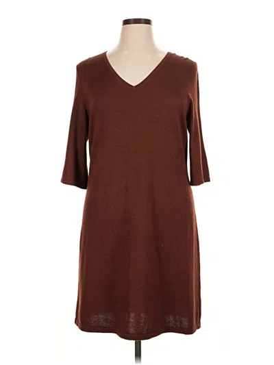 Pre-owned Peruvian Connection Casual Dress In Brown