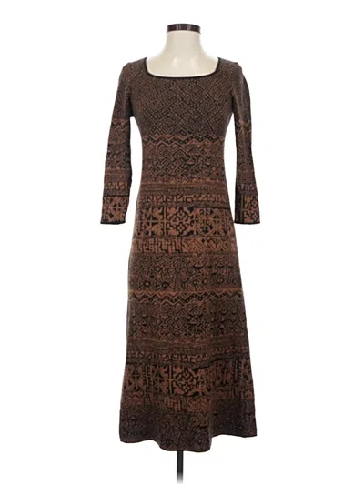 Pre-owned Peruvian Connection Casual Dress In Brown