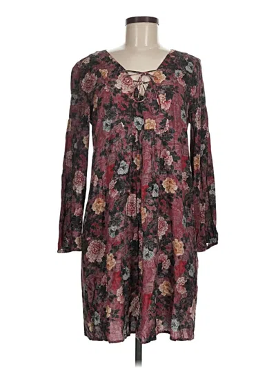 Pre-owned Peruvian Connection Casual Dress In Burgundy