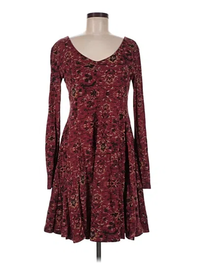 Pre-owned Peruvian Connection Casual Dress In Burgundy