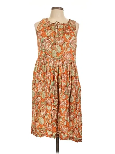 Pre-owned Peruvian Connection Casual Dress In Orange