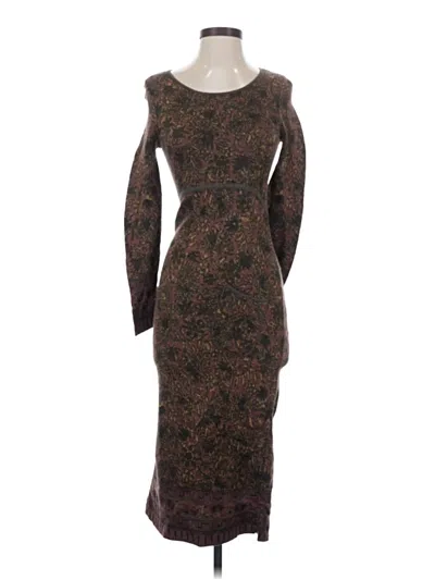 Pre-owned Peruvian Connection Cocktail Dress In Brown