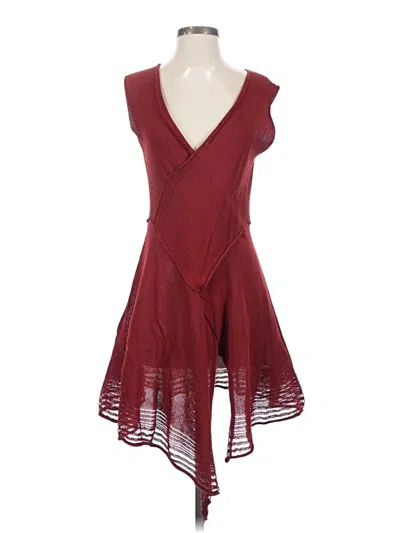 Pre-owned Peruvian Connection Cocktail Dress In Burgundy