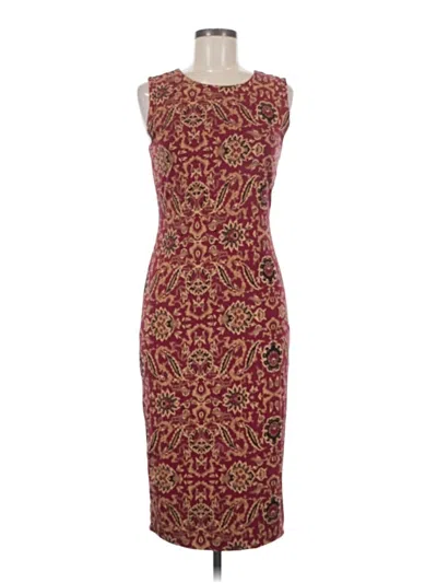Pre-owned Peruvian Connection Cocktail Dress In Burgundy