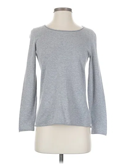 Pre-owned Peruvian Connection Long Sleeve Top Gray Crew Neck Tops