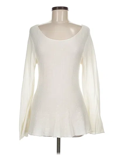 Pre-owned Peruvian Connection Long Sleeve Top Ivory Sweetheart Neckline Tops