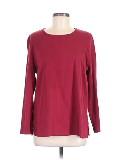 Pre-owned Peruvian Connection Long Sleeve T-shirt In Burgundy