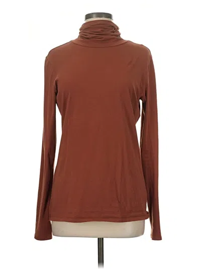 Pre-owned Peruvian Connection Long Sleeve Turtleneck In Brown