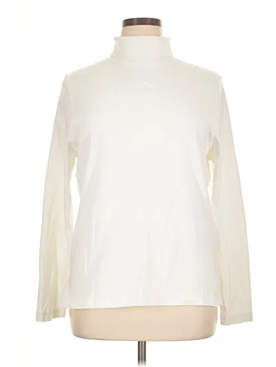 Pre-owned Peruvian Connection Long Sleeve Turtleneck In White