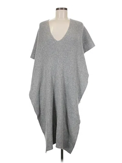 Pre-owned Peruvian Connection Poncho In Gray