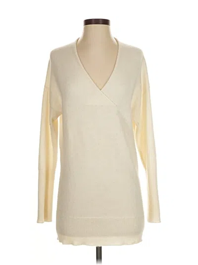 Pre-owned Peruvian Connection Pullover Sweater In White