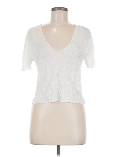 Pre-owned Peruvian Connection Short Sleeve Top Ivory Sweetheart Neckline Tops