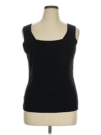 Pre-owned Peruvian Connection Sleeveless Top Black Scoop Neck Tops