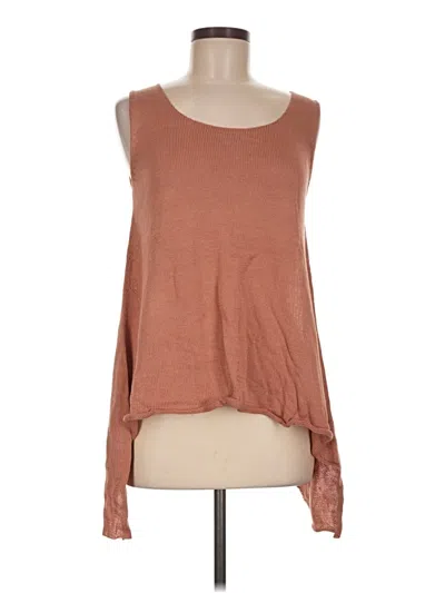 Pre-owned Peruvian Connection Sleeveless Top Brown Scoop Neck Tops
