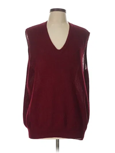Pre-owned Peruvian Connection Sweater Vest In Burgundy