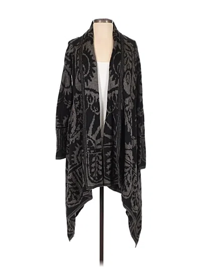 Pre-owned Peruvian Connection Wool Cardigan Sweater In Black