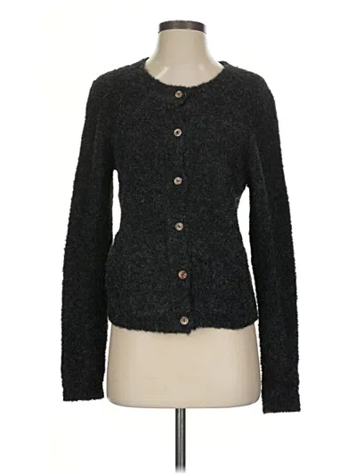 Pre-owned Peruvian Connection Wool Cardigan Sweater In Black