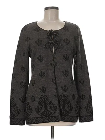 Pre-owned Peruvian Connection Wool Cardigan Sweater In Black