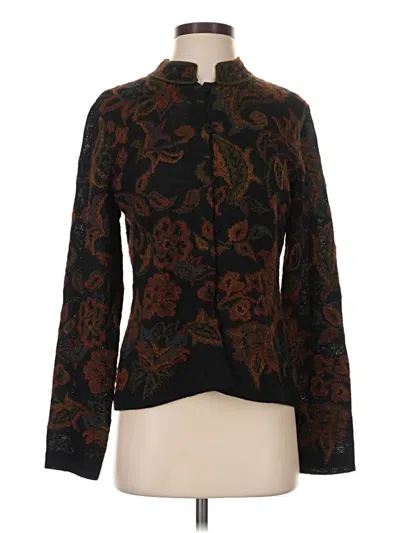 Pre-owned Peruvian Connection Wool Cardigan Sweater In Brown