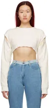 Perverze Reversible White Loose Short Sweater