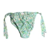 Pesciolino Rosso Bows Swimsuit Slip With Green Flowers In Verde