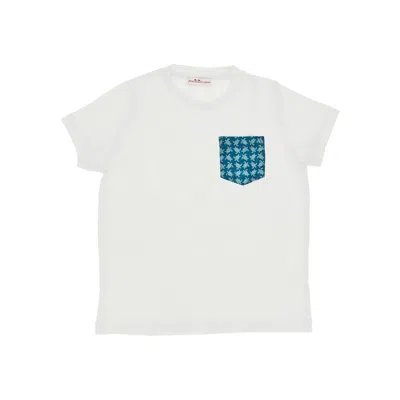Pesciolino Rosso Chest Pocket T-shirt Kids In White