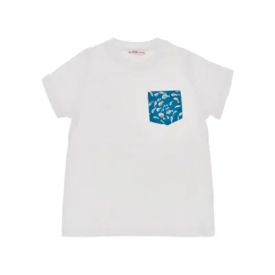 Pesciolino Rosso Cotton Jersey T-shirt Kids In White