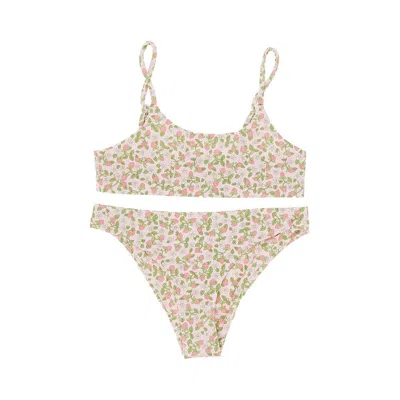 Pesciolino Rosso Floral Lycra Two-piece Swimsuit Kids In Pink