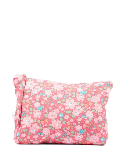 Pesciolino Rosso Kids' Floral Print Pouch In Pink