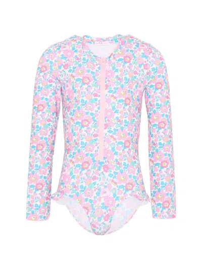 Pesciolino Rosso Kids' Floral-patterned Swimsuit In Multi
