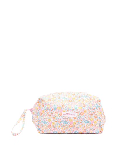 Pesciolino Rosso Kids' Floral-print Pouch In Black