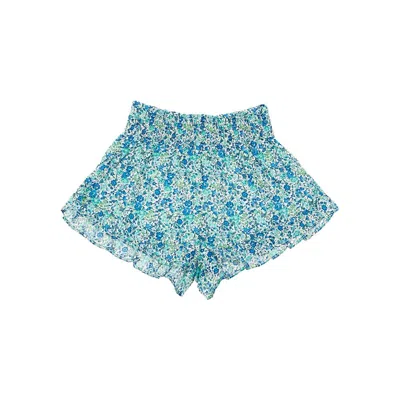 Pesciolino Rosso Printed Liberty Fabric Swimshorts Kids In Blue