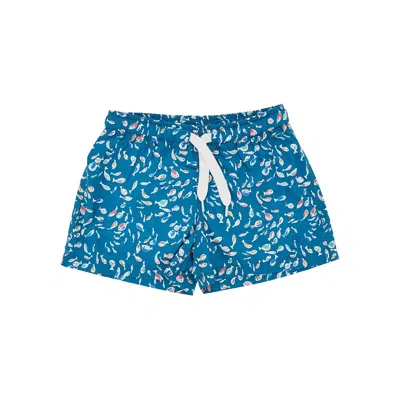 Pesciolino Rosso Swimshorts With Fish Print Kids In Blue