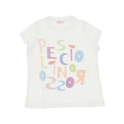 Pesciolino Rosso Ulticoloured Logo T-shirt Kids In White