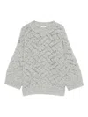 Peserico Chevron-pattern Crew-neck Sweater In Gray