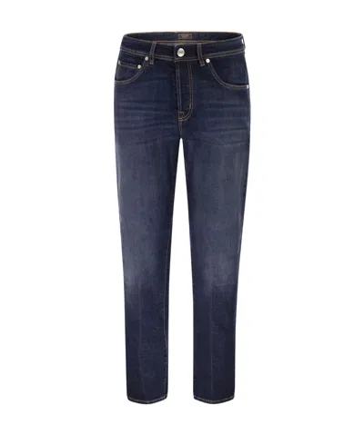 PESERICO 5-POCKET STRETCH COTTON TWILL DENIM