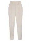 Peserico Pleated Cuffed-hem Trousers In White