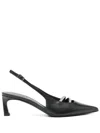Peserico 55mm Slingback Leather Pumps In Black