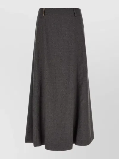 Peserico A Line Skirt Belt Loops Side Pockets In Gray