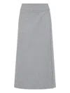 Peserico Wool Blend Midi Skirt In Gray